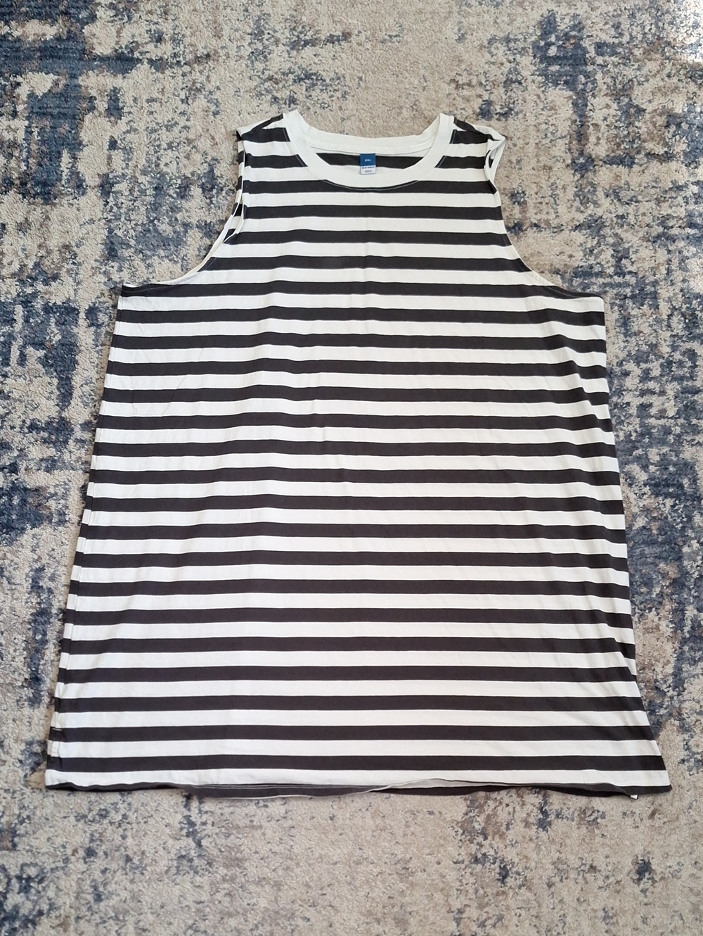 Old Navy Gray and White Striped Crewneck Tank Top Dress Size XXL